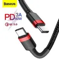 1M 1 Meter Baseus USB Type C to USB C Cable QC3.0 60W PD Quick Charge Cable Fast Charging Cord