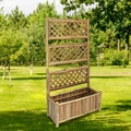 Garden Raised Bed with Trellis Bamboo 70 cm vidaXL
