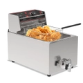 ADVWIN 2500W 10L Electric Single Deep Fryer w/Removable Basket & Pot lid, Adjustment for Commercial and Home Use(60-200 Degree)