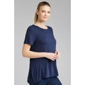 Emerge - Womens Summer Tops - Blue Tshirt / Tee - Smart Casual Office Clothing - Navy - Relaxed Fit - Short Sleeve - Crew Neck - Regular - Work Wear