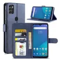 For Telstra Evoke Plus 2 Case SupRShield Wallet Card Leather Flip Magnetic Stand Phone Cover (Navy Blue)