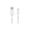 Belkin BoostCharge 2m Braided Lightning to USB-A Cable - White