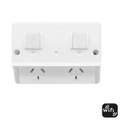 WIFI Outdoor Double Power Point Switch in White