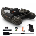 Costway Inflatable Boat Fishing Excursion Water Boating Set w/Adjustable Straps & Storage Pockets & Fish Ruler