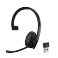 SENNHEISER Adapt 230 on-ear single-sided Bluetooth headset with USB dongle UC optimised and Microsoft Teams certified Noise-cancelling mic
