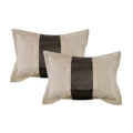 Phase 2 Pair of Studio Faux Suede/Faux Leather Standard Pillowcases 48 x 73 cm