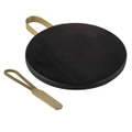 2pc Orson Cheese For One 20cm Round Serving Board Platter/17cm Plane Knife Black