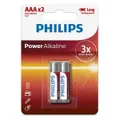 2PK Philips LR03P2B/97 AAA Power Alkaline Battery LR03 Micro 1.5V Long Lasting