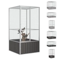 Bird Cage Galvanised Steel Pigeon Cage Anthracite/Grey Multi Sizes vidaXL