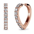 Rose Gold Craft Heart Huggie Earrings Embellished With SWAROVSKI crystals