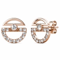 Modern Sphere Stud Earrings in Rose Gold Adorned with Crystals from SWAROVSKI