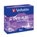 5PK Verbatim DVD+R DL 8.5GB 8x Speed Blank Discs Media/Data Storage w/Jewel Case