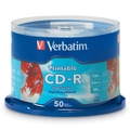 50PK Verbatim CD-R 700MB/80min 52x Silver Printable Inkjet Recording Blank Disc