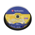 5PK Verbatim DVD+RW 4.7GB 4x Rewritable Blank Disc Media Storage w/ Spindle Case