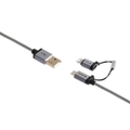 Verbatim GRY 1.2m Charging & Sync 2-in-1 Micro USB/Lightning MFI-Certified Cable