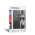 Verbatim 3-in-1 1.2m BK USB-A To Micro USB/Lightning MFI-Certified/USB-C Cable