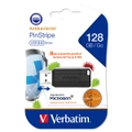Verbatim Pinstripe Antimicrobial USB 2.0 Drive Stick 128GB Black Microban PC/MAC