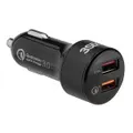 3SixT Qualcomm 5.4a Quick Charge Car Socket USB Charger f/Tablets/Smartphones BK