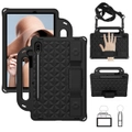 For Samsung Galaxy Tab S8 (2022)/Tab S7 (2020) Case, Armour Cover, Stand & Strap, Black