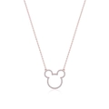 Disney Couture Kingdom Precious Metal - Mickey Mouse - Crystal Outline Necklace Rose Gold