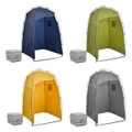 Portable Camping Toilet with Tent 10+10 L Travel Caravan Blue/Green vidaXL