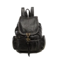 Nevenka Teenager Leather Backpack Wallet Travel Drawstring Backpack-Black