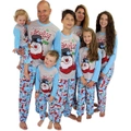 Nevenka Christmas Parent Child Long Sleeve Pajamas Set-Blue
