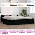 Bed Frame Queen King Size Mattress Base with Storage Drawers Bedroom vidaXL