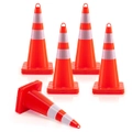 Costway 10 Traffic Safety Cones Traffic Road Control Sign Stackable w/Reflective Band Handle Parking Road Sport