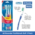 Ozoffer 6Pcs Oral B All Rounder Toothbrushes Soft 123 Clean Dental Health