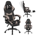 Advwin Gaming Chair Racing Recliner Ergonomic Reclining Executive Computer Office Seat with Footrest Grey