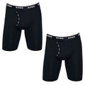 2x Bonds Guyfront Microfibre Long Trunks Mens Boxer Shorts Underwear Black MX64