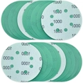 EZONEDEAL 100Pcs 5 Inch Sanding Discs 8 Holes, Green Line Hook and Loop Backing for Orbital Sanders Random Orbital Sander Paper