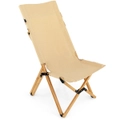Costway Portable Camping Chair Bamboo Beach Chair Adjustable w/Carry Bag Patio Hiking Fishing Picnic Beige