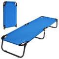 Costway 1.91M Portable Camping Bed Folding Stretcher Heavy Duty Outdoor Sleeping Bed Hiking Travel Blue