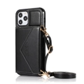 PU Leather Crossbody Phone Case Cover Wallet Card Holder for iPhone 13 Series