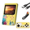 Nevenka 3.0inch Screen Retro Handheld Game Console 500 Classic FC Games Support to TV Output-Two Player-Yellow