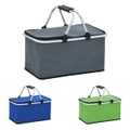Foldable Insulated Thermal Cooler Camping Bag Aluminium Green/Blue vidaXL