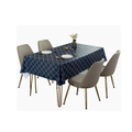 140X140CM Diamond Grid Printing PVC Tablecloth Pastoral Style Hotel Table Cloth Oil-proof Waterproof and Anti-scalding