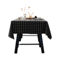 90X90CM Black Checkered Printed PVC Tablecloth Pastoral Style Hotel Table Cloth Oil-proof Waterproof and Anti-scalding