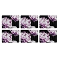 6PK Ashdene Dark Florals Peony 29x21.5cm Matte Hardboard/Cork Placemat Table Mat