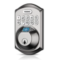 Fingerprint Door Lock - TEEHO TE002 Keyless Entry Door Lock with Keypad - Electronic Deadbolt Keyed Entry - Front Door Lock Sets - Combination Door Lock - Easy Installation - Satin Nickel