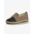 RIVERS - Womens Winter Shoes - Slip On - Black Espadrilles - Casual Footwear - Leopard - Animal - Camryn - Stitched - Classic Office Work Fashion