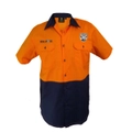 Canterbury Bulldogs NRL Hi Vis Button up Work Shirt Orange