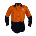 Canterbury Bulldogs NRL Hi Vis Button up Work Shirt Long Sleeve Orange
