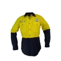 Canterbury Bulldogs NRL Hi Vis Button up Work Shirt Long Sleeve Yellow