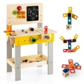 Costway Kids Workbench Tool Stand Set Wooden Pretend Play Toy Role-play Repair Toys Kit w/Writing Board