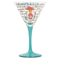 Hand Painted Martini Zodiac (Aquarius)