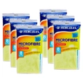 6 x 8pc Hercules Microfibre Multipurpose House Cleaning Cloths 27cm Blue/Yellow