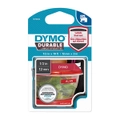 Dymo Durable D1 White on Red Tape 12mm x 3m (1978366)